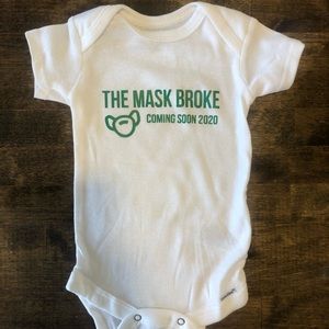 The mask broke baby announcement onesie - gerber